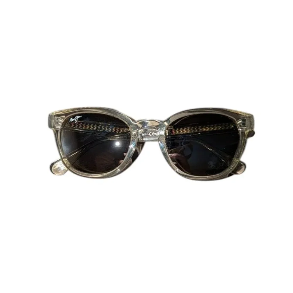 Maui Jim Clear Frame Sunglasses with Silver Mirrored Lenses